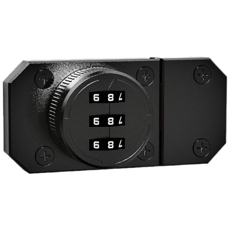 Shouli drawer combination lock, no-drill cabinet door lock, latch, filing cabinet bolt lock, furniture simple lock, black