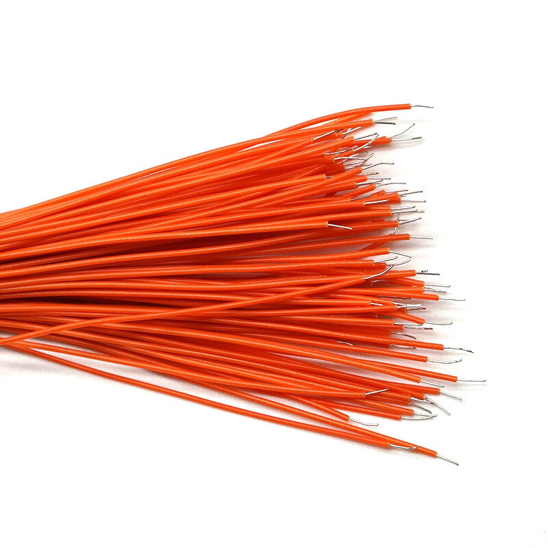 Drop-in 30# Electronic Connecting Cable, OK Cable, Jumper Wire, PCB Jumper Wire, Breadboard Cable, Double-ended Tinned Copper Core Connecting Cable [100 pieces/pack] Orange 30AWG 30cm