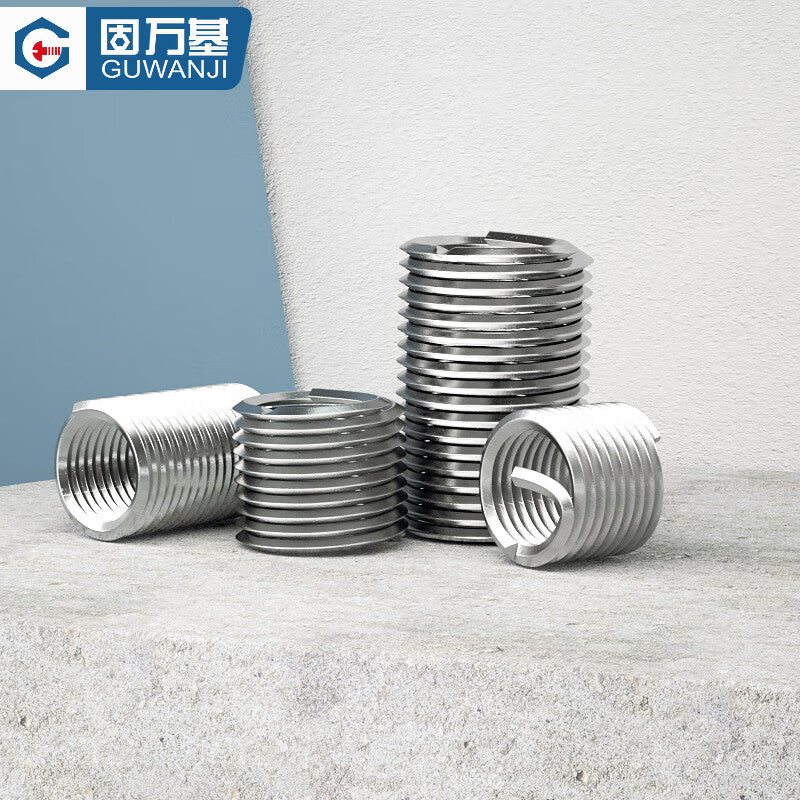 GUWANJI Wire Thread Inserts, 304 Stainless Steel Wire Thread Inserts, Thread Protective Sleeves, Steel Inserts, M5x0.8x3D [50 pieces/pack]
