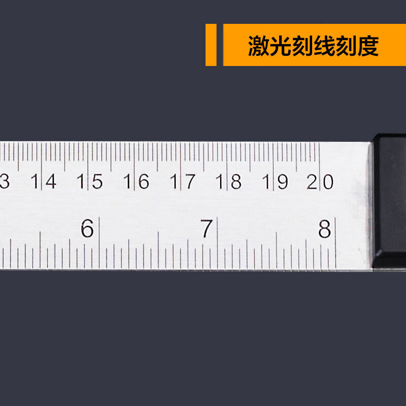 Mitz Digital Angle Ruler, Stainless Steel Woodworking Ruler, Angle Measuring Steel Right Angle Ruler, 500mm/0-360°/0.05°/Stainless Steel