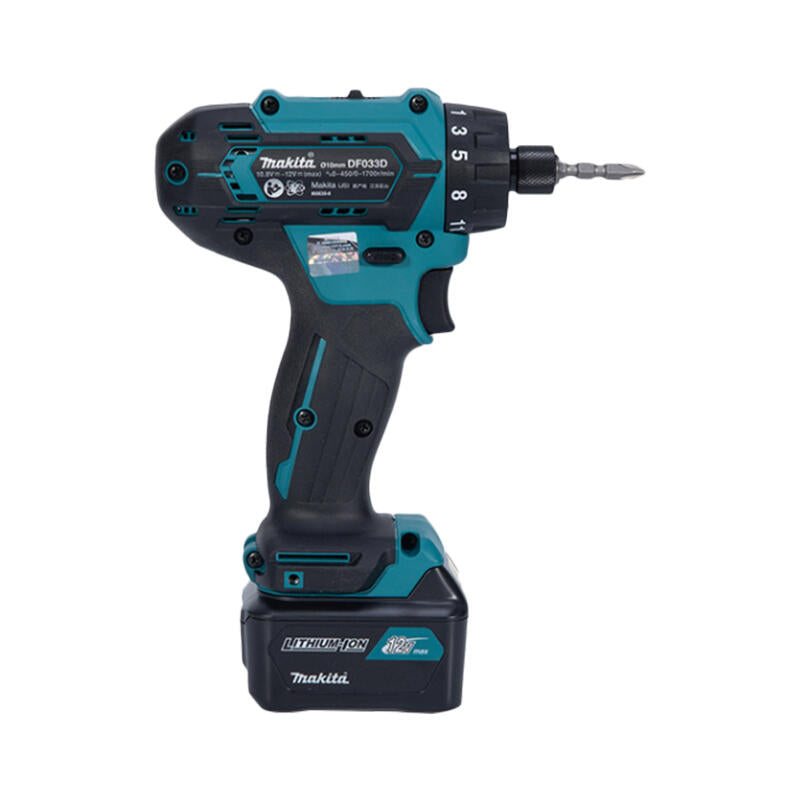 Makita Cordless Screwdriver Drill 6.35mm 12V 4.0Ah; DF033DSME