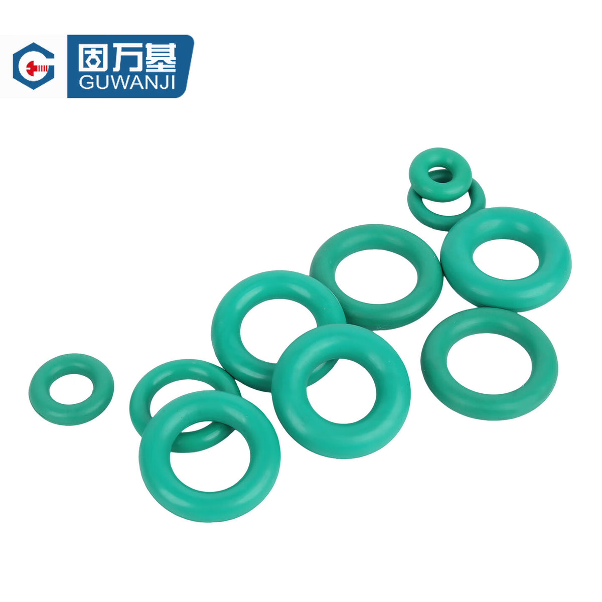 GUWANJI O-rings, fluororubber O-rings, high-temperature resistant sealing rings, wire diameter skeleton oil seal rubber rings, outer diameter 9x1mm [200 pieces]