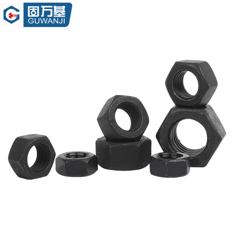 GUWANJI Hex Nuts, High Strength Carbon Steel Hex Nuts and Nuts, Black Iron, National Standard, Grade 10, M8 [200 pieces/pack]