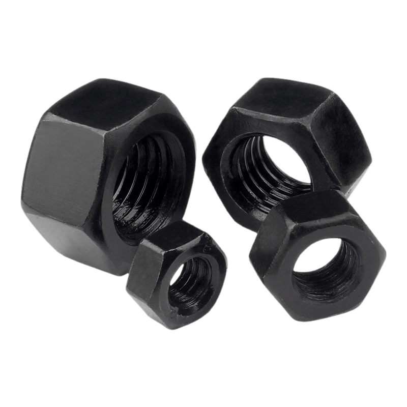Steel Precast 12.9 grade blackened hexagonal nuts, national standard quality, high strength, black nuts and bolts, M12*1.25 (20 pieces per pack) [Jingcang]