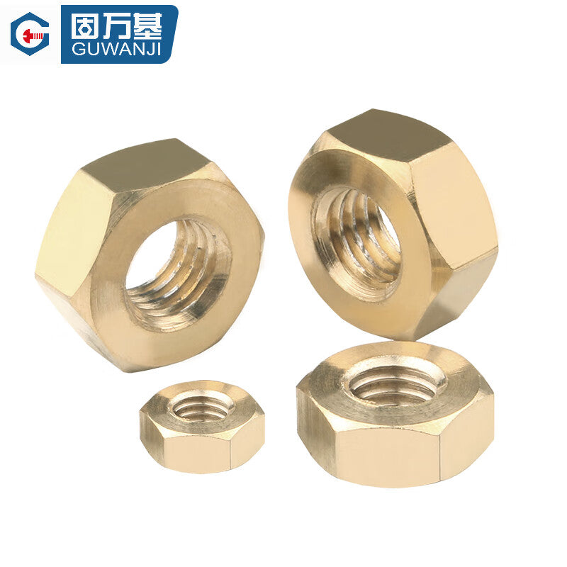 Guwanji GB/T 41 Hex Nuts, Copper Nuts, Brass Screw Nuts and Nuts National Standard Fastener Collection M3 [200 pieces]