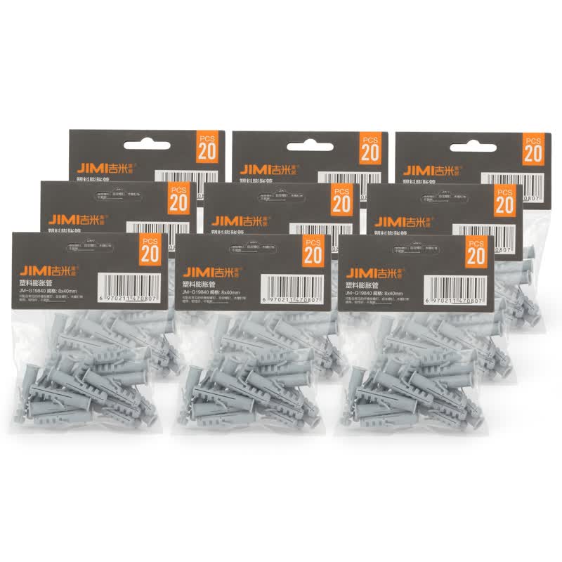 Jimmy Home Furnishings JM-G19840 Expansion Tubes, 20 per bag, 12 bags per pack, 8*40mm