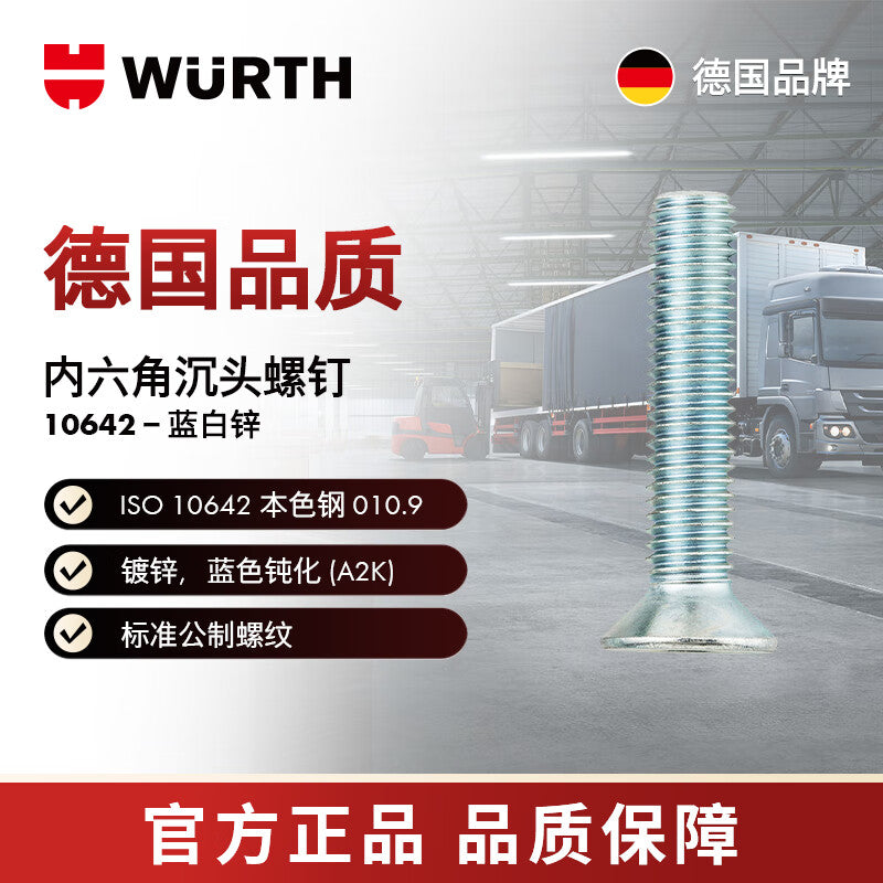 WURTH socket head cap screws - ISO10642-08.8-HS4-(A2K)-M6X16 100 pieces/pack 00876 16