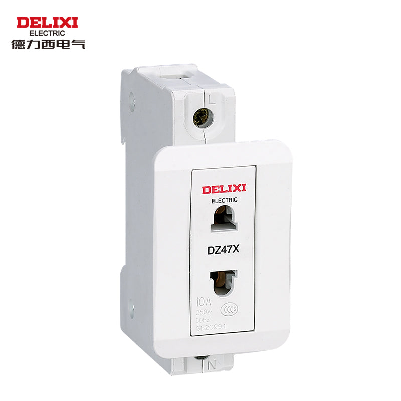 Delixi Electric DZ47X socket two plug 10A rail socket DZ47X210