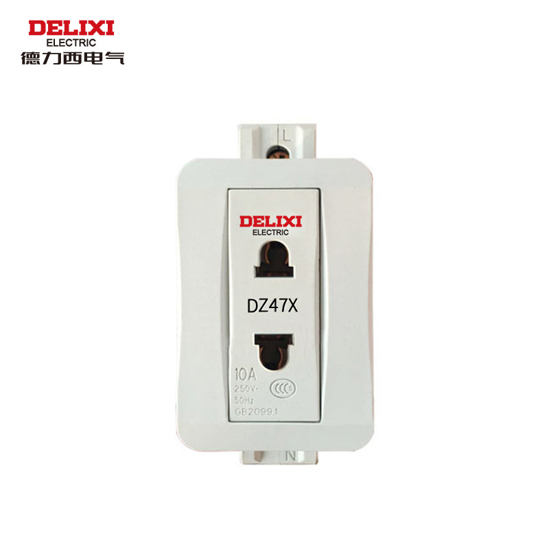 Delixi Electric DZ47X socket two plug 10A rail socket DZ47X210