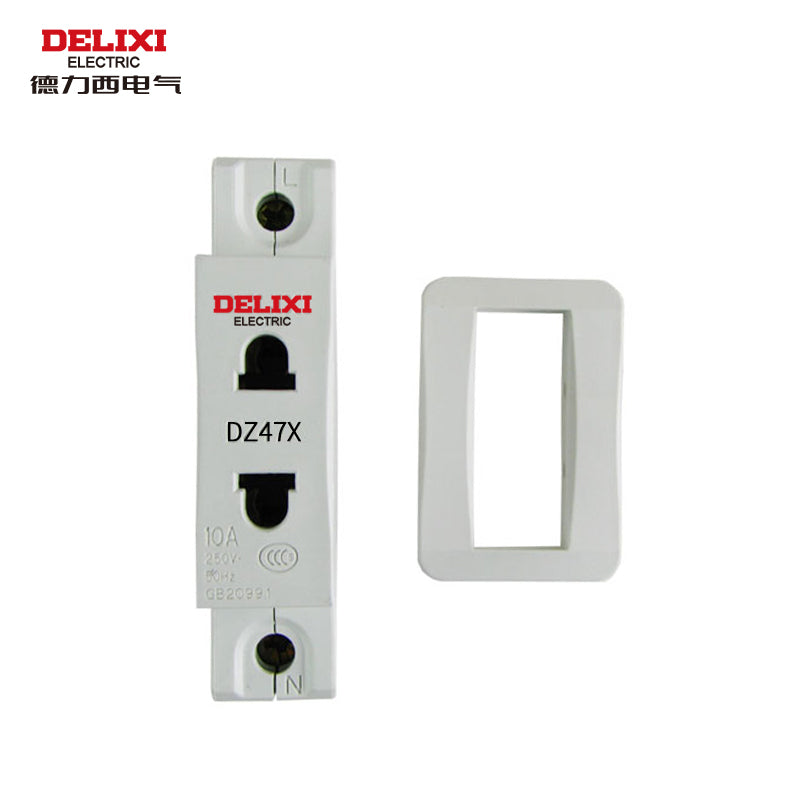 Delixi Electric DZ47X socket two plug 10A rail socket DZ47X210