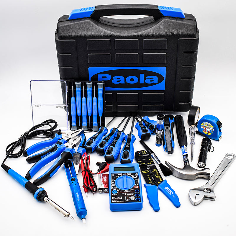 Paola 30-Piece Tool Box - Advanced Telecommunications Set - Electrician Maintenance Kit (Model: 8058)