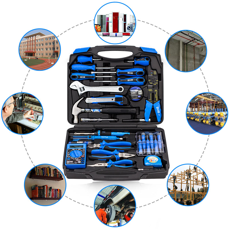 Paola 30-Piece Tool Box - Advanced Telecommunications Set - Electrician Maintenance Kit (Model: 8058)