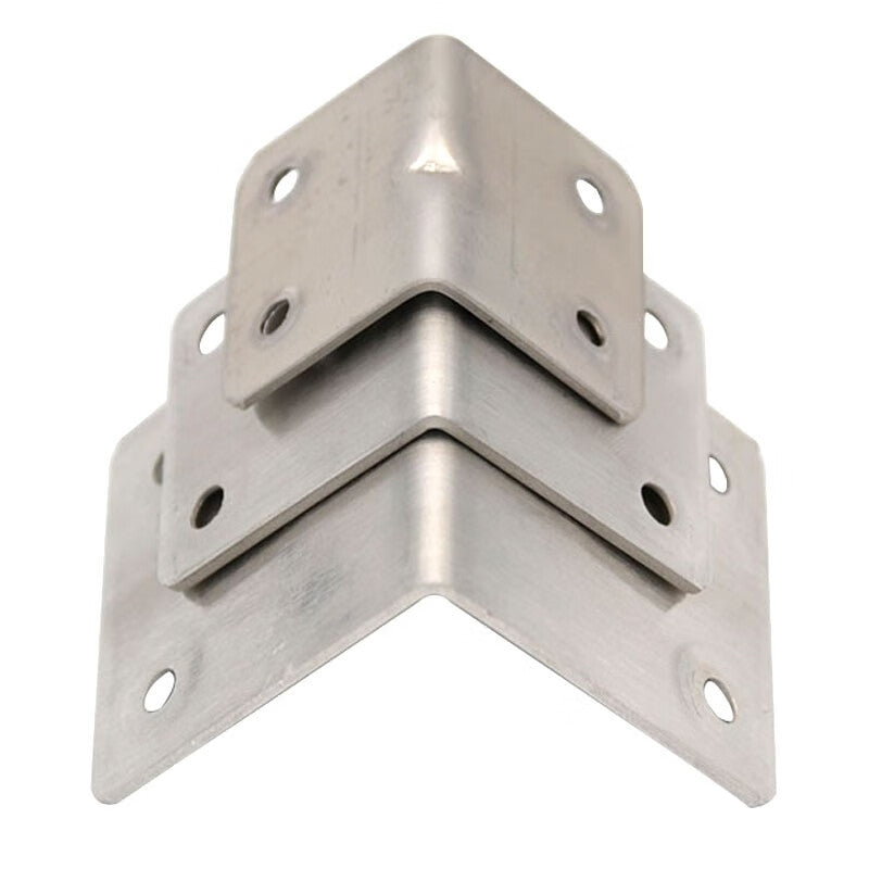Bingyu Thickened Stainless Steel L-Shaped Angle Bracket Connector with Screws, Straight Edge, 6 Holes, 30*38*1.2mm Thick (10 pieces/pack) BYT-492