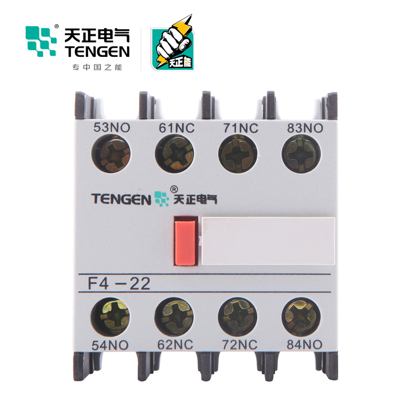 Tianzheng Electric F4 auxiliary contact 2NO+2NC F4-22 top installation 02030010006 contactor accessories