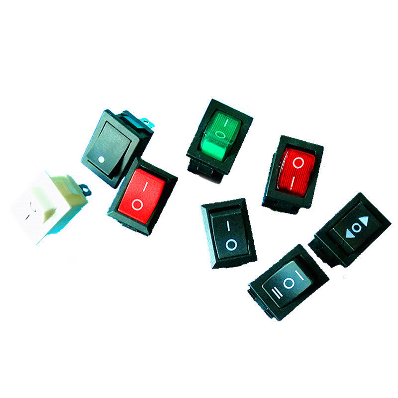 Baidate KCD1-101/104 Boat-shaped rocker power button switch for water dispensers and electronic scales, 2-pin, 2-position, black copper pins (20 pieces)