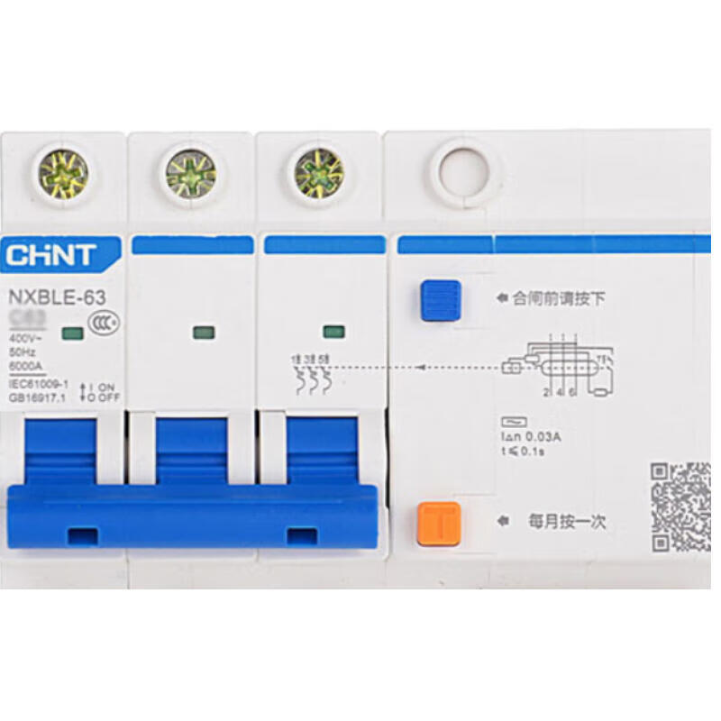 Chint NXBLE-63 3P C63 30mA Residual Current Circuit Breaker