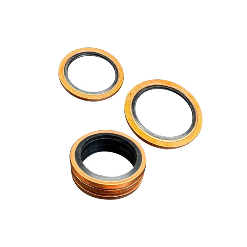 Yonghao Yinghong Copper-Nitrile Gasket Combination, High Pressure and High Temperature Hydraulic Assembly, Customizable, Inner Diameter 22mm (10 pieces) (Copper + Nitrile), One Price