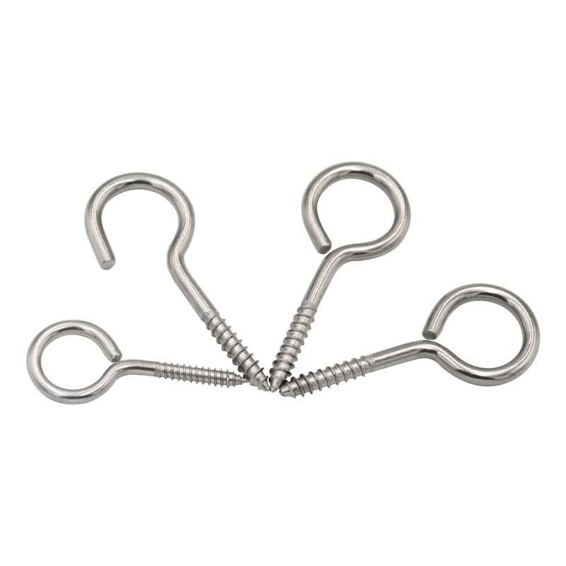 Jingu Lao KC-18 304 Stainless Steel Eye Bolt Self-Tapping Screws, Eyelet Hooks, Hand-Tightening Screws, M3 (20 pieces)