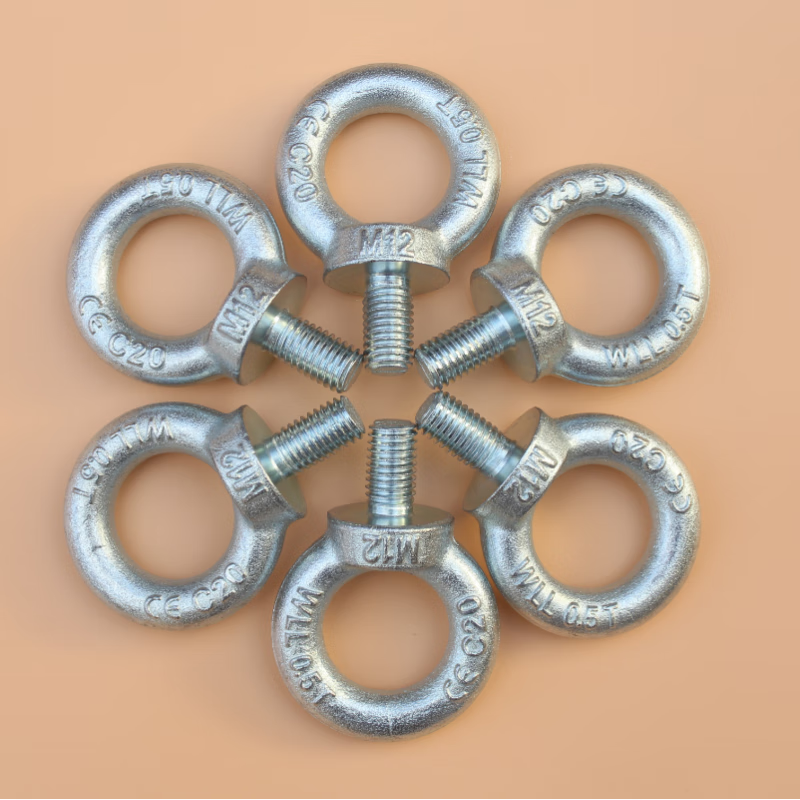 SteelKirin Products 580 Heavy Duty Eye Bolt, Galvanized Extended Marine Lifting Ring Nut with Hole, Unit/Piece, 580 Eye Bolt M36*4