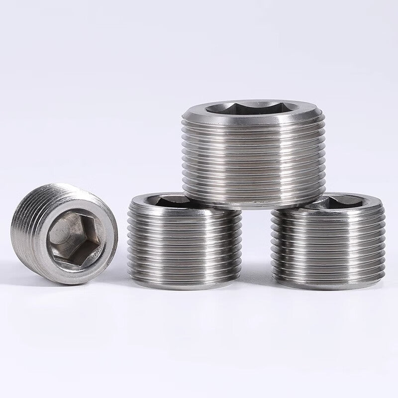 Bairuit 304 Stainless Steel Internal Hex Plug, NPT Oil Plug, Screw Plug, Oil Pipe Plug, End Cap, M12*1.5 [5 pieces]