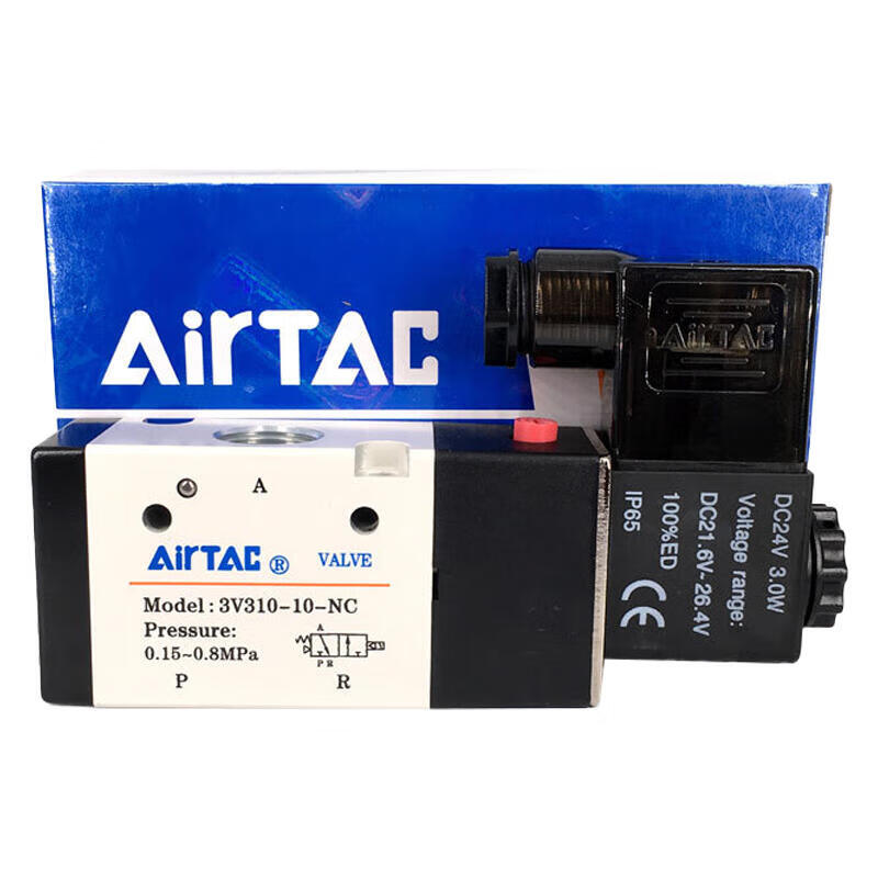 AirTAC internal pilot solenoid valve, 2-position 3-way normally closed, single solenoid, DIN socket; 3V31010NCB