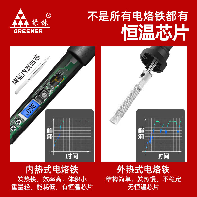 Greener electric soldering iron set 60W internal heating digital display adjustable temperature household high power soldering gun
