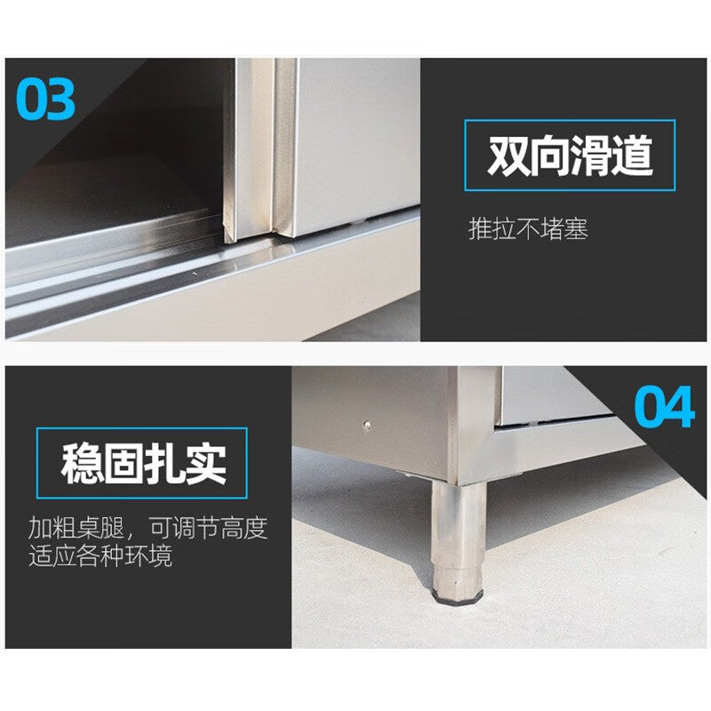 Haozhan Stainless Steel Sliding Door Workbench for Kitchens & Hotels