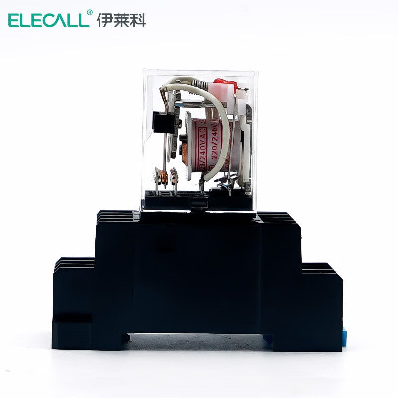ELECALL HH53P small intermediate relay AC three-open three-closed with light and base electromagnetic relay set 11 feet MY3NJ AC220V