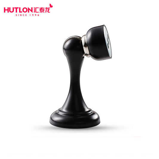 Huitailong Stainless Steel Door Stopper, Anti-collision Device for Wooden Doors, Floor Holder, Strong Magnetic Anti-collision Door Stopper, Wall Mount, Bathroom Door Stopper, Matte Black