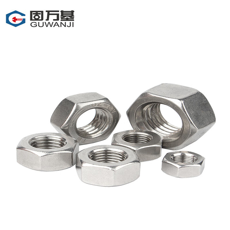 Guwanji Hexagonal Nuts, Stainless Steel Nuts and Screws, 201 Stainless Steel, Natural Color M5 [200 pieces]