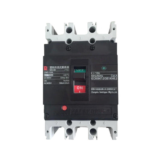 Changshu 3P 100A Molded Case Circuit Breaker, 50kA Capacity