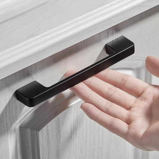 Panggu Precision Cabinet Door Handles, Modern Minimalist Drawer, Cabinet, and Wardrobe Handles, 128mm Hole Spacing/138mm Length, White Lacquer.
