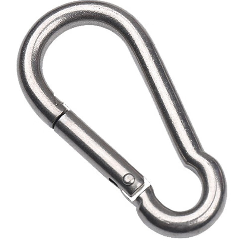 Deyu Crafts 304 Stainless Steel Spring Hooks, Carabiner Rings, Safety Buckles, Elastic Chain Buckles, 5-pack, Price per pack M6