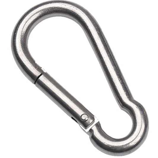 Deyu Crafts 304 Stainless Steel Spring Hooks, Carabiner Rings, Safety Buckles, Elastic Chain Buckles, 5-pack, Price per pack M6