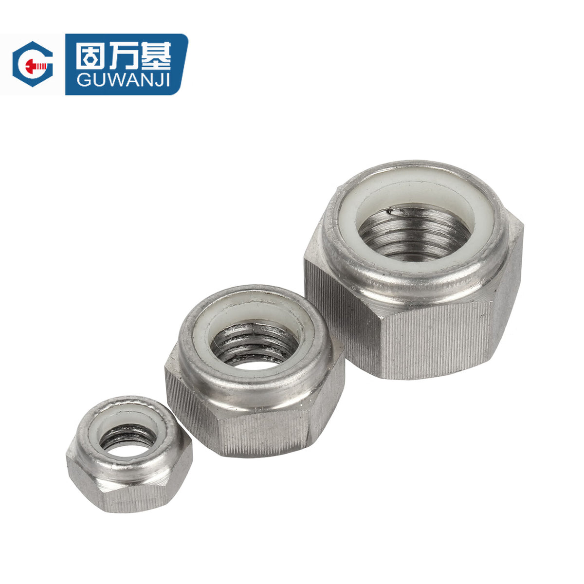GUWANJI Non-metallic Insert Locking Nut TA2 Pure Titanium Nylon Locking Nut Titanium Alloy Loosening Nut Anti-slip Nut Anti-locking Nut M6 [5 pieces]