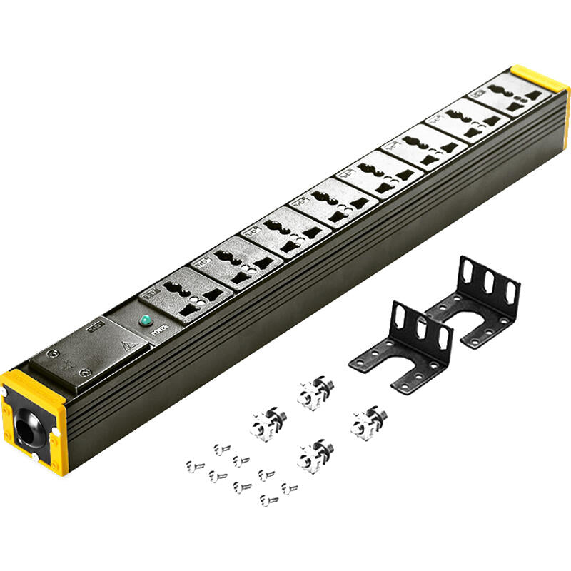 Breakthrough (M&G) PDU cabinet socket plug board wiring board high power plug strip 10A output multi-purpose hole self-wiring 16A input 8 holes; 07TG130601