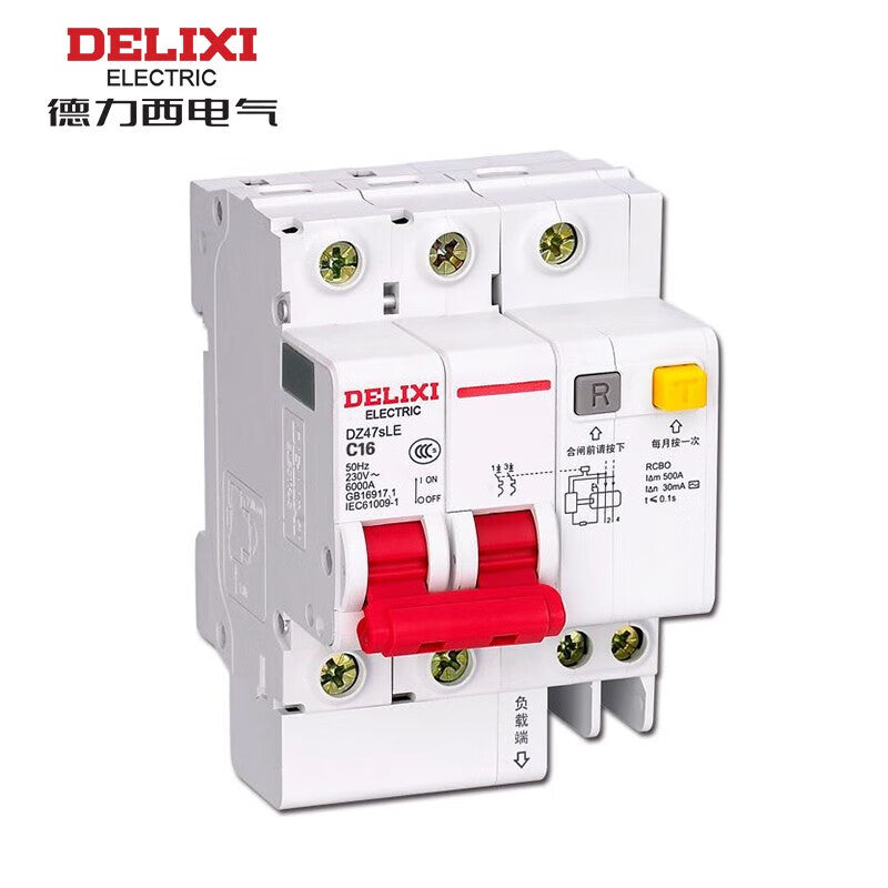 Delixi DZ47sLE 2P C 16A 6KA 30mA electronic AC 230VAC DZ47SLEN2C16 miniature leakage protection circuit breaker