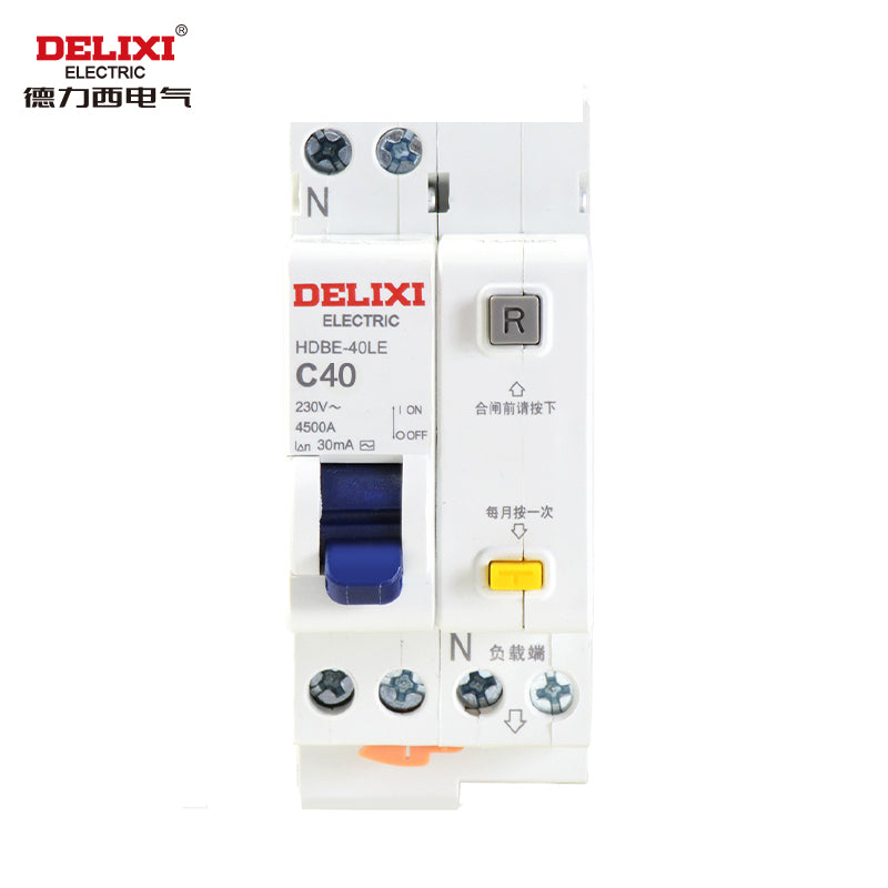Delixi Electric air switch small circuit breaker HDBE-40LE 1P+NC type 40A