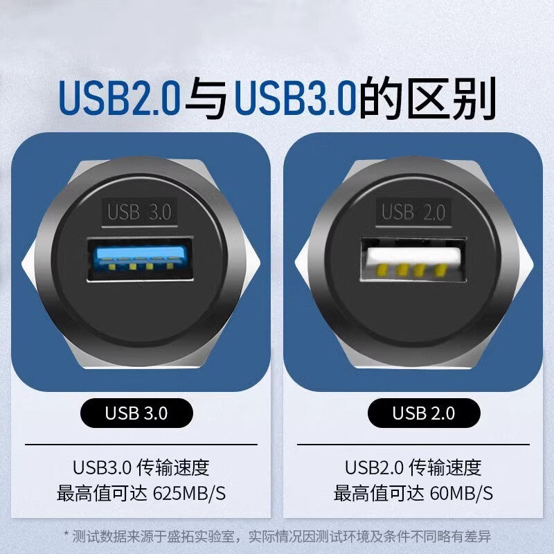 Zhengxinyuan Circular D-type Multimedia Data Extension Module Female to Female Block Information Adapter Socket, Silver M22-2.0 USB Interface