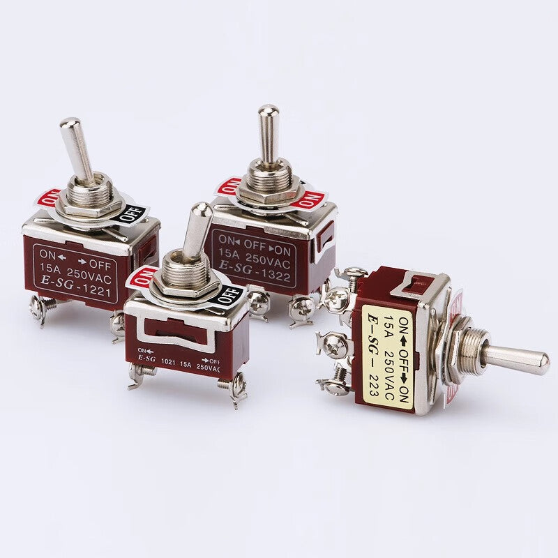 Baidate Toggle Switch, 2-position rocker arm switch, 3-position toggle switch, 1021 power toggle switch, 302 (9-pin, 2-position), copper parts (8 pieces).