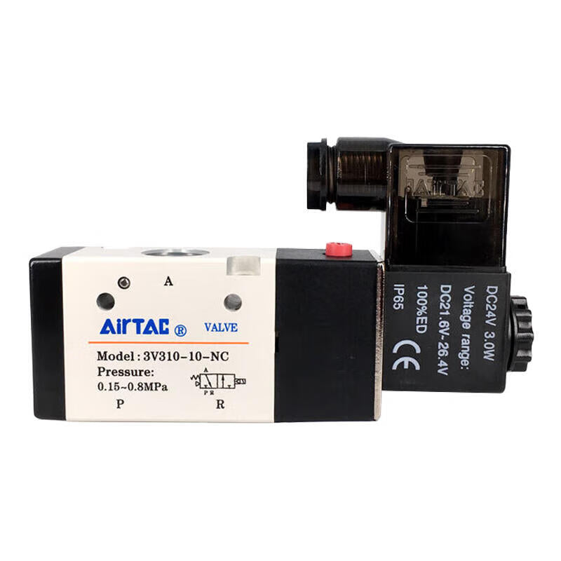 AirTAC internal pilot solenoid valve, 2-position 3-way normally closed, single solenoid, DIN socket; 3V31010NCB