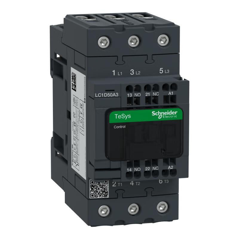 Schneider Electric imported TeSys D series three-pole AC contactor, 50A, 220V, 50/60Hz, spring terminal; LC1D50A3M7