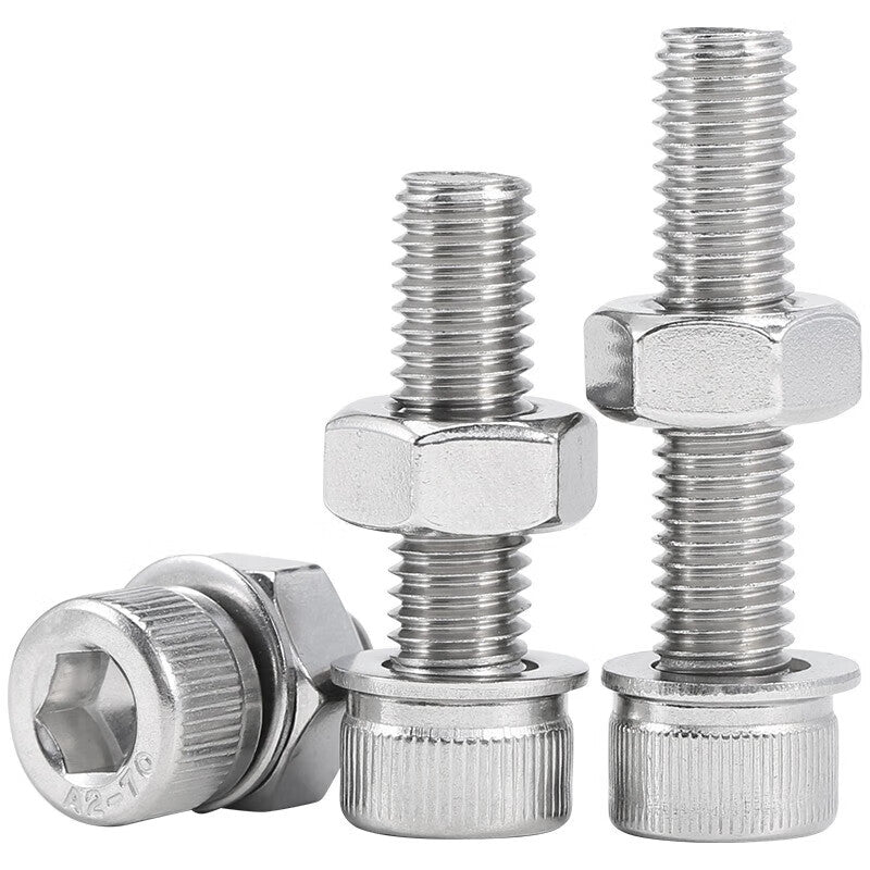 Kaihe Screws, 304 Stainless Steel Socket Head Screws, M12*100mm Set (3 sets per pack)