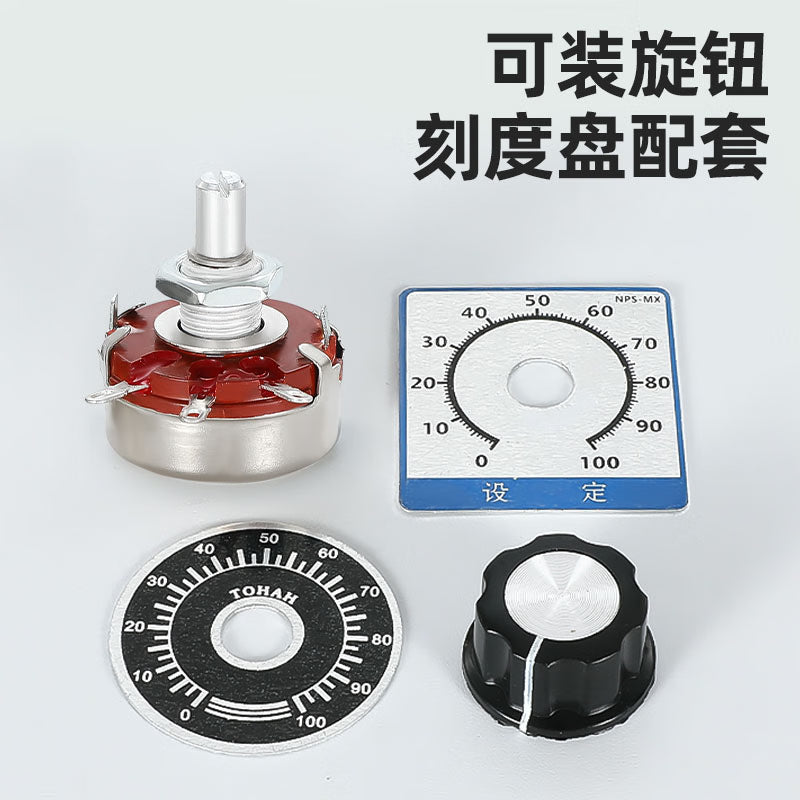 KRECIET WTH118-1A Single-Turn Carbon Film Potentiometer, 2W 10K, H1003417