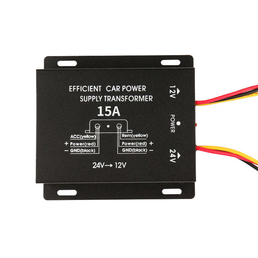 Ouhuayuan 24 to 13 Vehicle Power Converter, Step-Down Transformer, High-Power Bus/French Amplifier, Diesel Heater/Refrigerator 15A, 24 to 12 with Memory and Reverse Connection Protection
