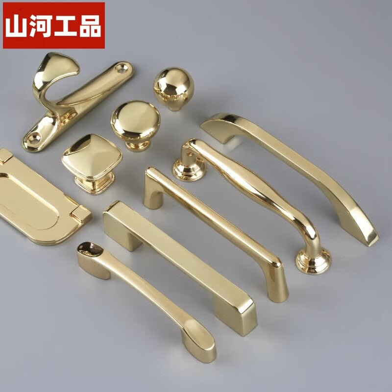 Shanhe Crafts Gold Handles for Nordic Style Wardrobes, Drawers, Cabinets, Modern Minimalist Solid Cabinet Door Handles, Furniture Handles, Rose Gold 6050 - Single Hole [Pack of 3]