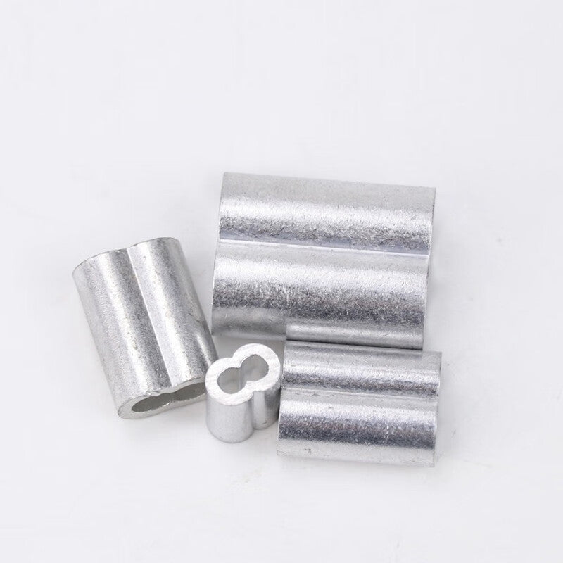 Deqi Figure-Eight Aluminum Clip, Wire Rope Clamp, Double-Hole Aluminum Lock, Figure-Eight Aluminum Clip, Aluminum Clip and Buckle Accessories, Oval M26