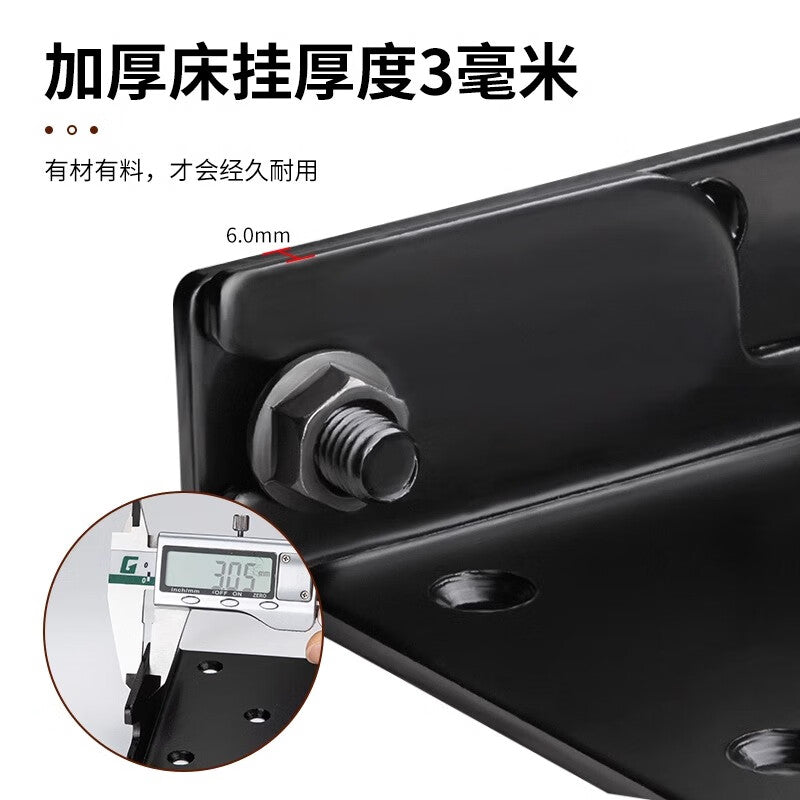 Pango Precision Bed Hinges, Hooks, Corner Brackets, Furniture Connectors, Black U-Shaped Hinges [2.0mm Thick/35mm Clamp] 2-Pack