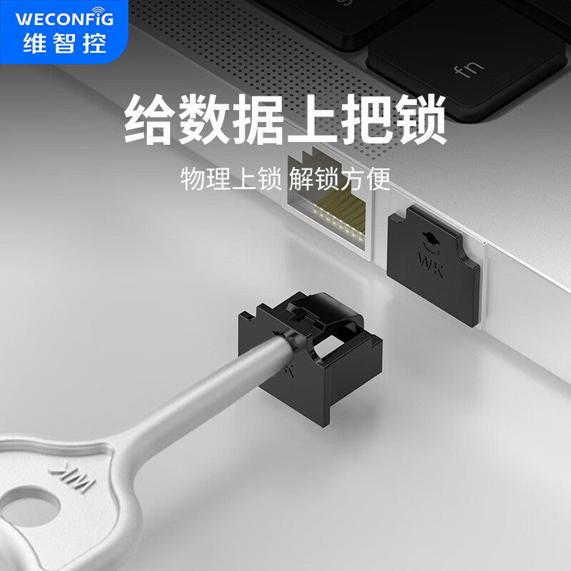 Weizhi Control Network Port Lock, Network Port Sealer, Network Port Dust Plug, Network Cable Port Plug, Removable Sealing Plug, Outer Cover/Transparent (10 pieces + 1 tool) 2-3 SWG