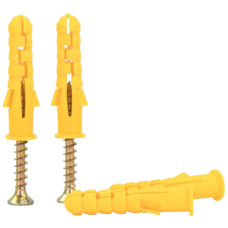Haisidik [Jingcang Delivery] Small Yellow Fish Plastic Expansion Screw + Color Zinc Self-Tapping Screw Expansion Tube Set 6*30mm (500 sets) HKCL-51